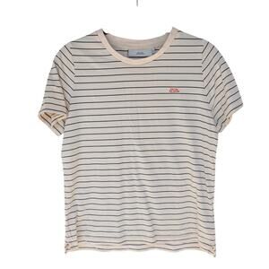 The Tiny Big Sister Oversized Striped Cotton Short Sleeve T-shirt, size 36/S